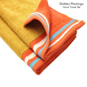 Hand Towel Set (Golden Flamingo) Reversible