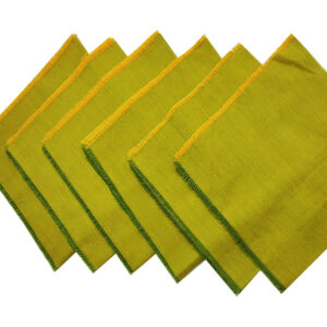 Table Napkin Set (Green Mustard) 6 Pieces