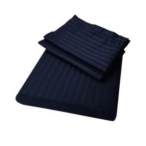 Self-striped King Bedsheet (Navy Blue)